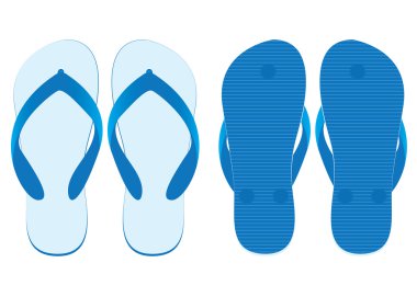 Terlik önden görünümü ayarla ve arka beyaz arka plan üzerinde izole görünüm. Beyaz terlik tasarım.