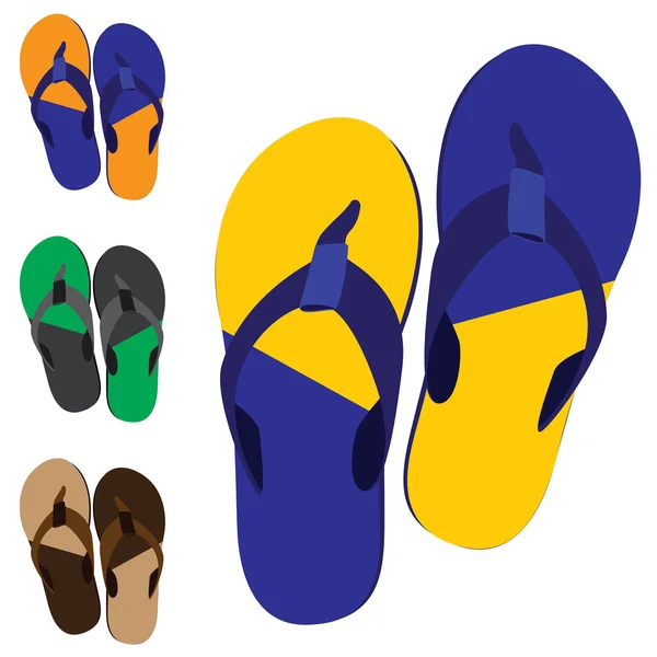Pantofole. Pantofole multicolori isolate su sfondo bianco. Pantofole colorate Design . — Vettoriale Stock