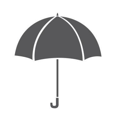 Beyaz arka plan üzerinde izole şemsiye simgesi. Gri şemsiye simgesi.