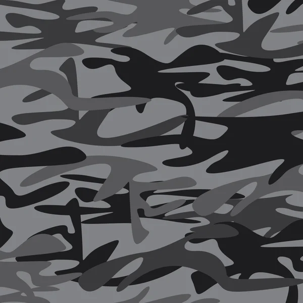 Military Camouflage Background. Black and dark grey on a grey military Camouflage. — Stock Vector