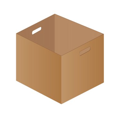 Beyaz bir arka plan üzerinde kahverengi kağıt kutusu. Bir kahverengi kutu ambalaj.