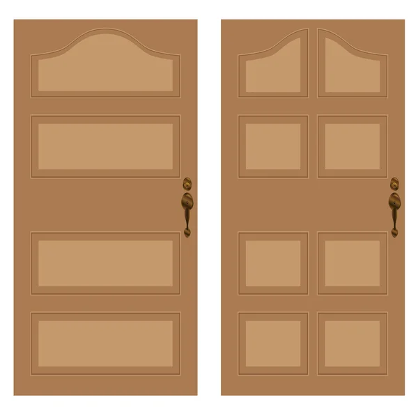 Puerta de madera sobre fondo blanco. Textura de madera . — Vector de stock