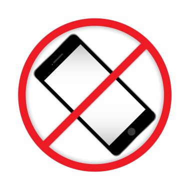 Cep telefonu yok. Cep telefonu yasak. Mobil aygıtları kapattıktan.