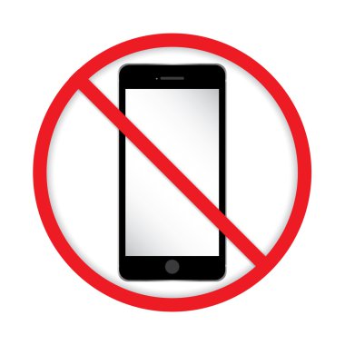 Beyaz zemin üzerinde bir telefon iz yok. Mobil aygıtları kapattıktan.