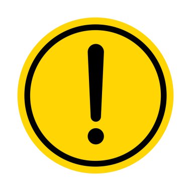 Tehlike uyarı işareti ile beyaz arka plan üzerinde izole daire sembolü.