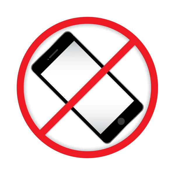 Znak nie telefon komórkowy. Telefon komórkowy jest zabronione. Wyłączanie urządzeń mobilnych. — Wektor stockowy