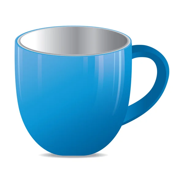 Taza azul. Copa azul aislada sobre fondo blanco . — Vector de stock