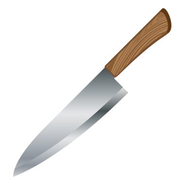 Mutfak bıçakları büyük boy beyaz arka plan üzerinde izole ahşap kavrama ile.