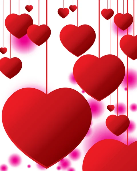 Valentin-nap elszigetelt fehér background. Vektor piros szív Valentin-napi alapon. — Stock Vector