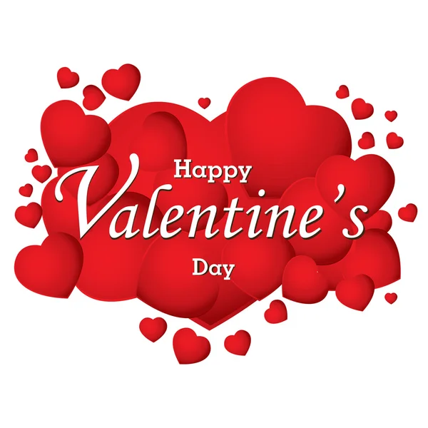 Valentine's Day, és elszigetelt fehér háttér piros szív. Vektor Valentin-nap. — Stock Vector