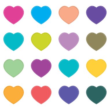 Sevgililer günü ve beyaz arka plan üzerinde izole renkli kalp. Tatil tam kalp.