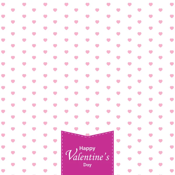 Fröhlicher Valentinstag und rosa Herz auf weißem Hintergrund. Valentinstag. — Stockvektor