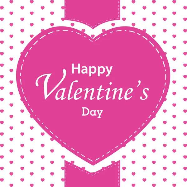 Valentinstag und großes Herz auf weißem Hintergrund. rosa Herz am Valentinstag. — Stockvektor