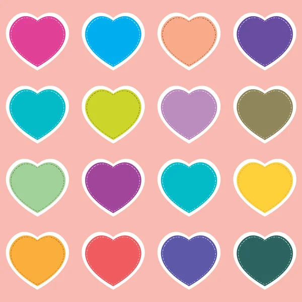 День святого Валентина и красочные сердца на винтажном фоне. Сердце в праздник . — стоковый вектор