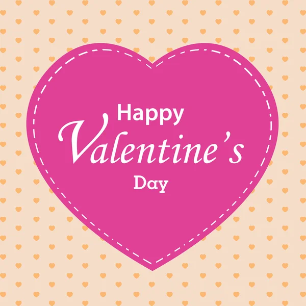 Dia dos Namorados e coração rosa no fundo colorido. Coração rosa no Dia dos Namorados . — Vetor de Stock