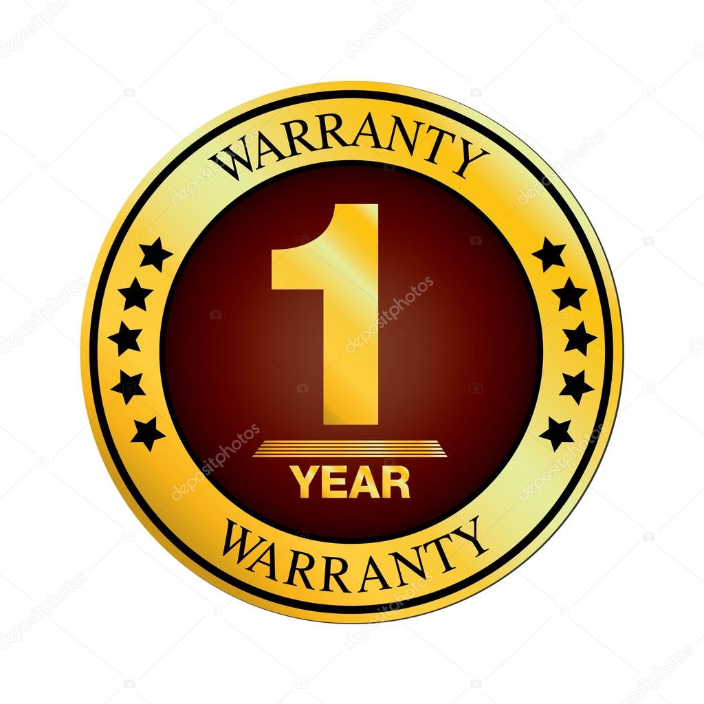 Warranty logo. One Year Warranty Design isolated on white background.