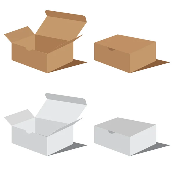 White and brown box packaging. Packaging Design. — Stock Vector