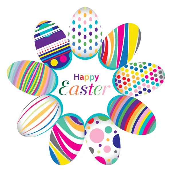 Easter day for egg isolated on vector design. Colorful graphic pattern for eggs isolated on white background. — Stock Vector