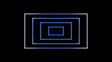 Radyo dalgaları yayılımı, dijital mavi ve beyaz dikdörtgen animasyonu, Geometrik renkli arkaplan