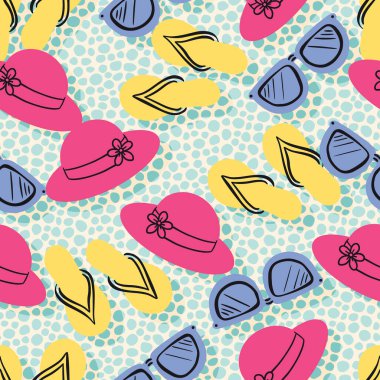 Yaz Açık Hava Özellikleri Vektörü Kusursuz Desen