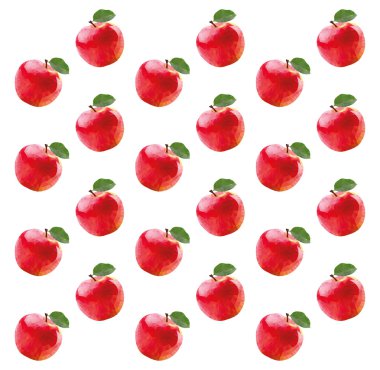 Kırmızı elma ile desen