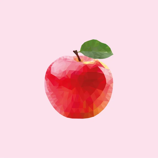 Яблоко в технике триангуляции — стоковый вектор