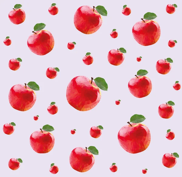 Pola dengan apel merah - Stok Vektor