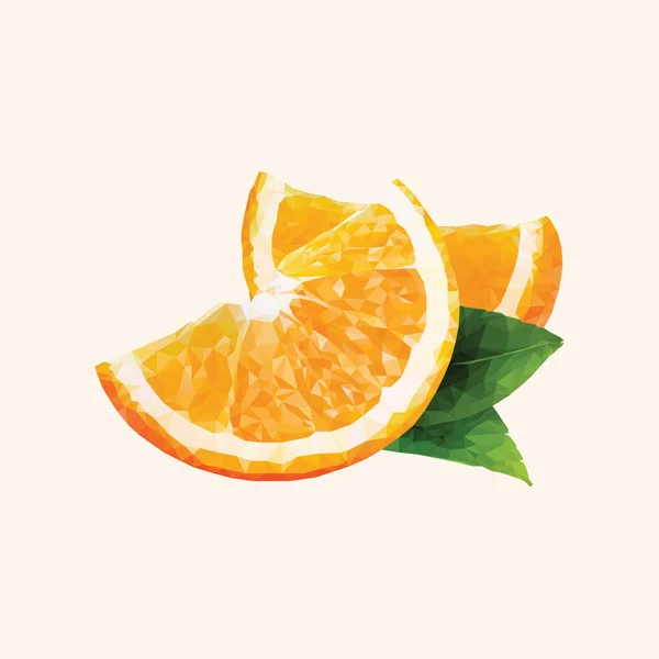 Una naranja en la técnica de triangulación — Vector de stock