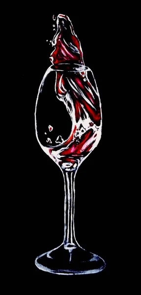 Close Uma Pintura Vidro Vinho — Fotografia de Stock