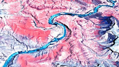 Kuşlar Büyük Kanyon 'a yukarıdan bakıyor.