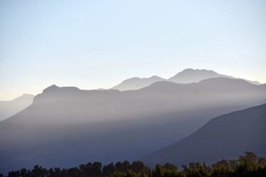 Hottentots 'la manzara Sabah vakti Hollanda Dağları