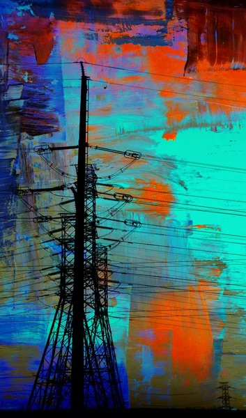 Power lines abstract