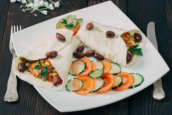 Hausgemachte vegane mexikanische Tortilla — Stockfoto