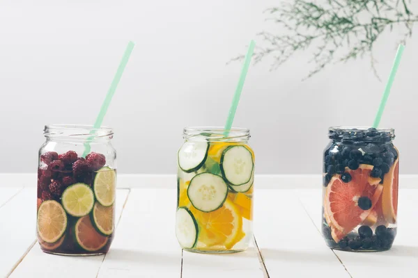 Fruit infused water. — Stock Photo, Image