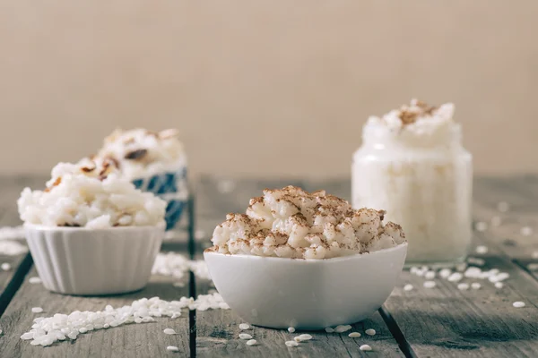 Rice pudding on table — Stock Photo, Image