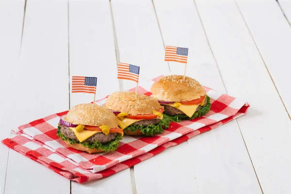 Hambúrgueres de carne americana — Fotografia de Stock