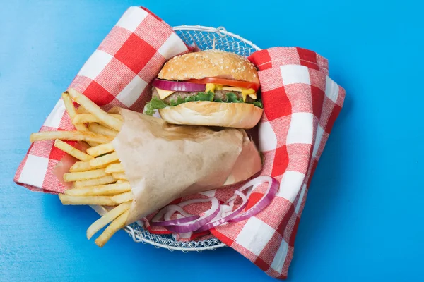 Mini hamburger di manzo americano con formaggio — Foto Stock