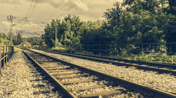 Kettős vasúti pályák — Stock Fotó