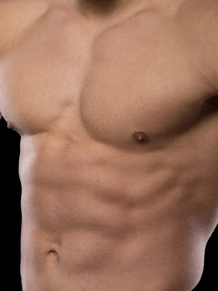 肌肉发达的上身，完美 abs — 图库照片