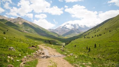 Dağ vadilerin ve tepelerin görünümünü