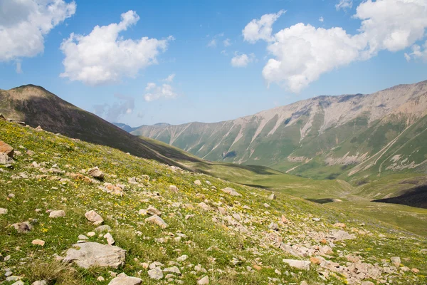 Вид на гірські долини і вершини — стокове фото