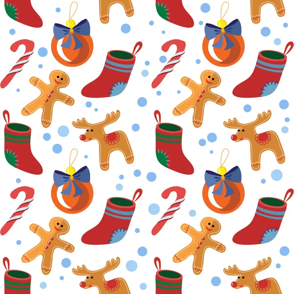 Seamless vector pattern with Christmas elements. — Stock Vector