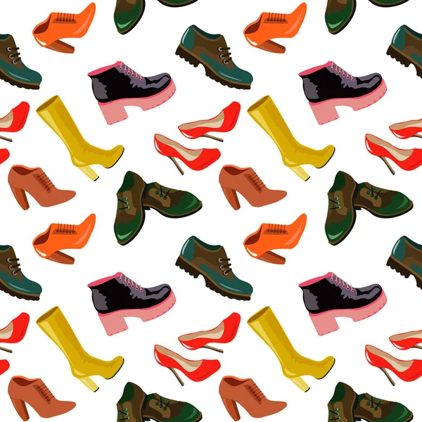 Farklı ayakkabı ile sorunsuz vektör desen