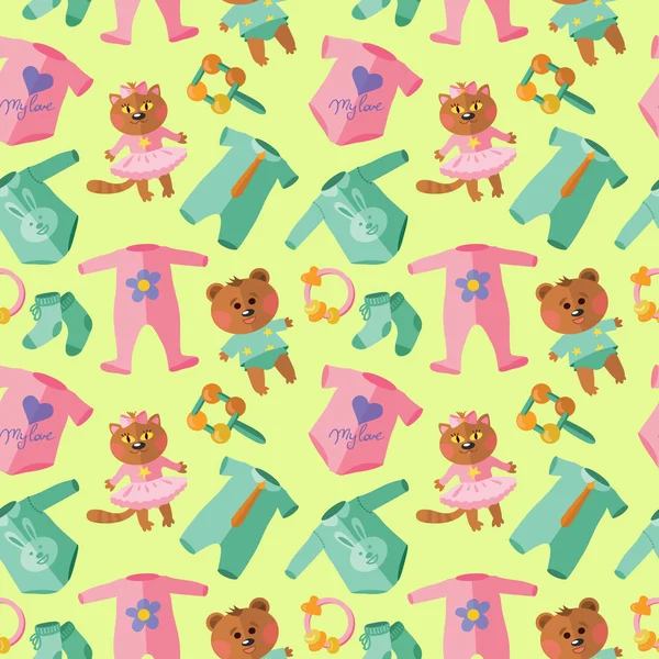 Bebek giysileri ile sorunsuz vektör desen