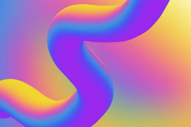 Üç boyutlu akış şekilli soyut tasarım şablonu. 3B illüstrasyon