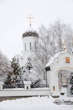 Kışın Aziz Elisabeth Manastırı. Minsk 'in dışındaki Kadın Ortodoks Manastırı