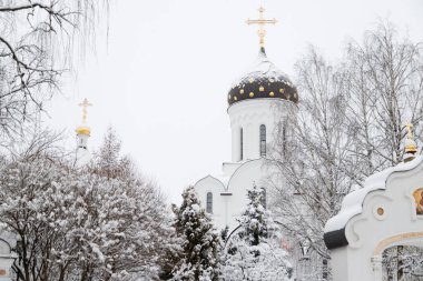 Kışın Aziz Elisabeth Manastırı. Minsk 'in dışındaki Kadın Ortodoks Manastırı