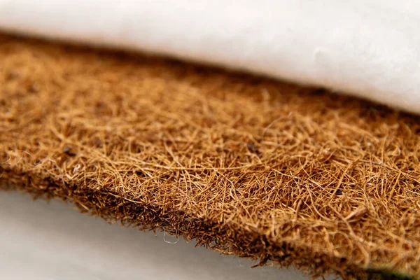 Detailní matrace z kokosového vlákna. makro fotografie s měkkým ostřením — Stock fotografie