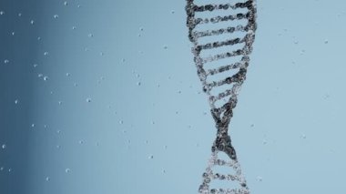 Hücreler arasında hareket eden DNA sarmalları, soyut arka plan. Genom kavramı.