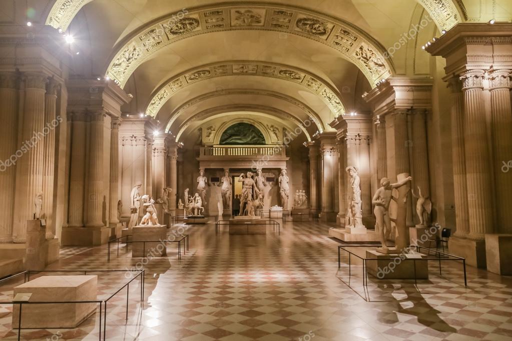 Ancient statues at the Louvre. Louvre Museum, Paris, France Stock Editorial Photo